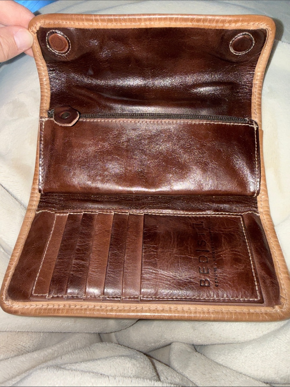 Bed Stu Canton Two-Tone Brown Leather Wallet - Picture 4 of 6